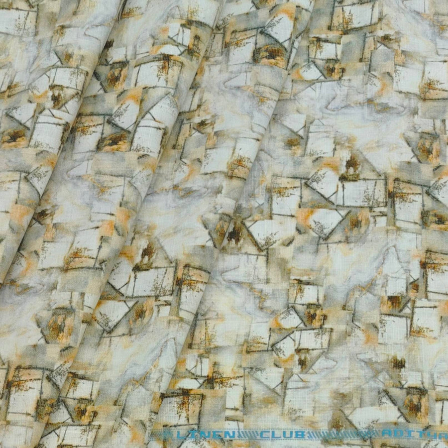 Shirt Fabric Linen Club Pure Linen Printed Colour Multicolour
