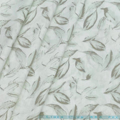 Shirt & Kurta Fabri Linen Club Linen Cotton Mix Printed Colour Light Green N Off White