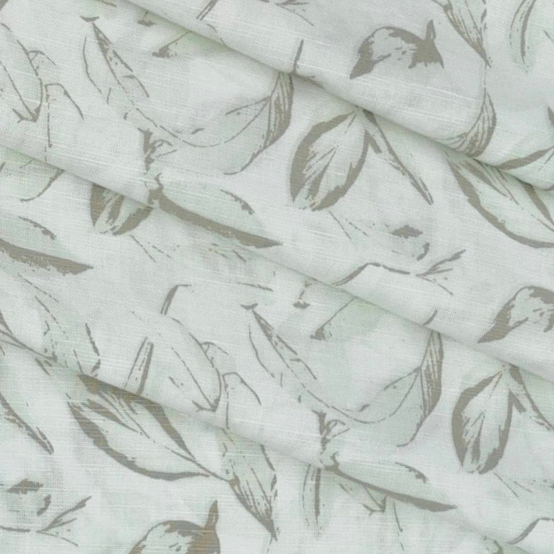 Shirt & Kurta Fabri Linen Club Linen Cotton Mix Printed Colour Light Green N Off White