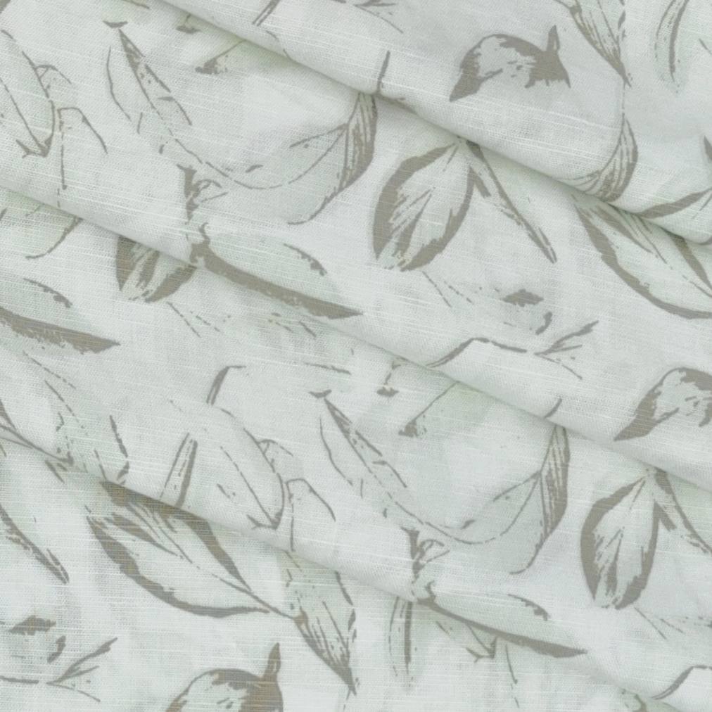 Shirt Fabric Linen Club Linen Cotton Mix Printed Colour Light Green N Off White