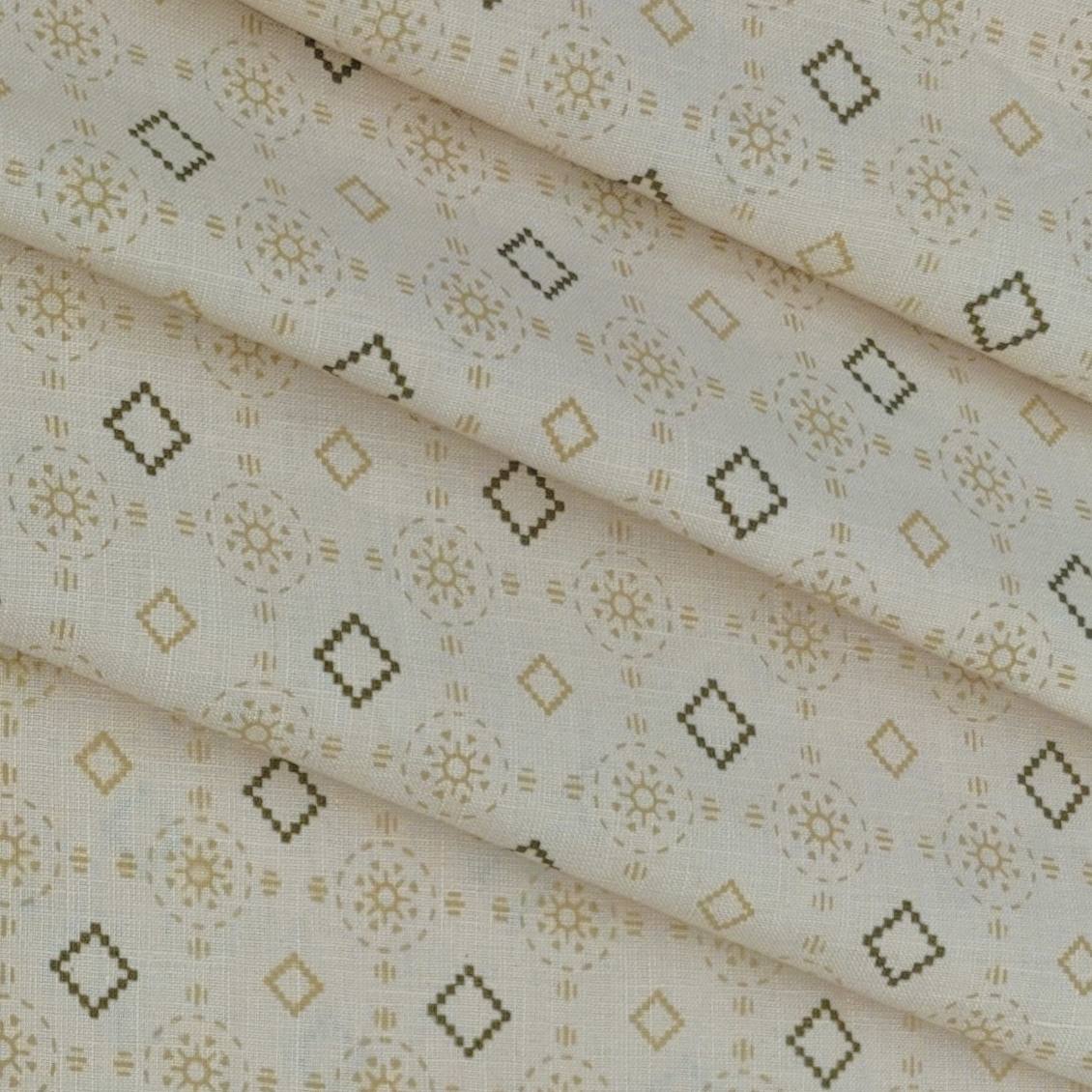 Shirt Fabric Linen Club Pure Linen Printed Colour Brown