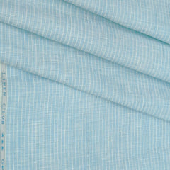 Shirt & Kurta Fabric Linen Club Pure Linen Pin Lining Colour Sea Blue