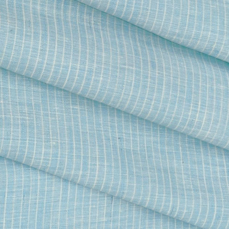Shirt & Kurta Fabric Linen Club Pure Linen Pin Lining Colour Sea Blue