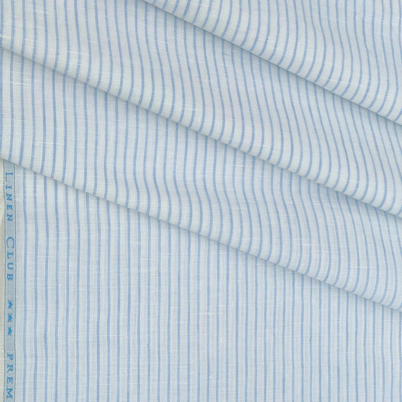 Shirt & Kurta Fabri Linen Club Linen Cotton Mix Lining Colour Blue n White