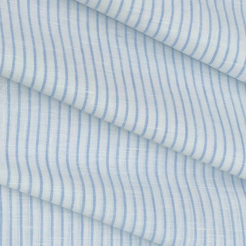 Shirt & Kurta Fabri Linen Club Linen Cotton Mix Lining Colour Blue n White