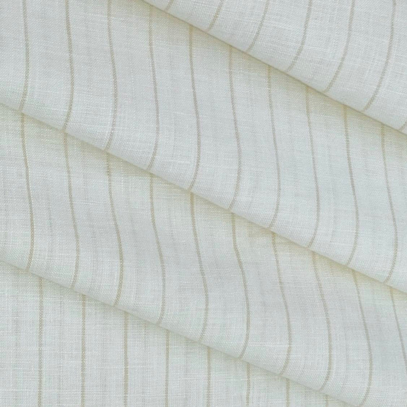 Shirt & Kurta Fabric Linen Club Pure Linen Broad Lining Colour Light Brown N White