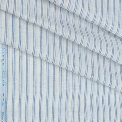 Shirt & Kurta Fabric Linen Club Pure Linen Lining Colour Blue N White