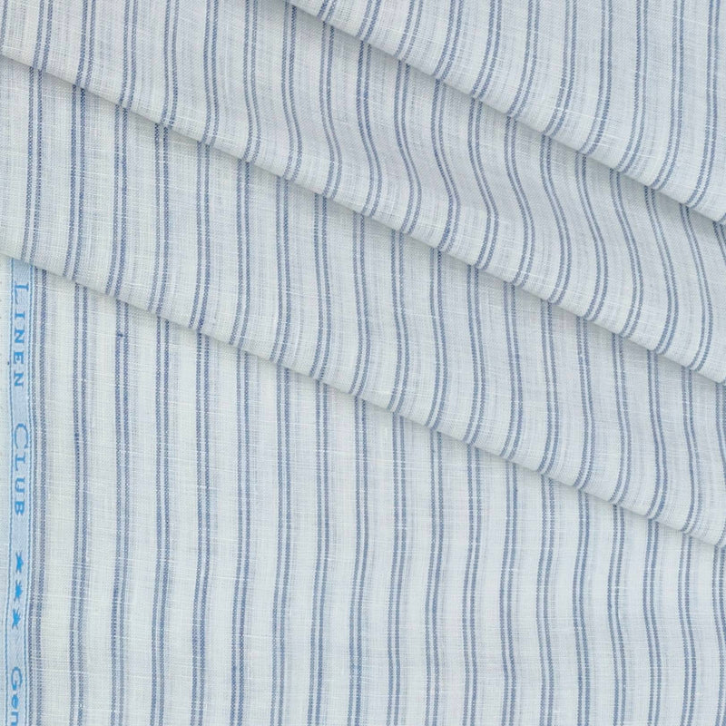 Shirt & Kurta Fabric Linen Club Pure Linen Lining Colour Blue N White