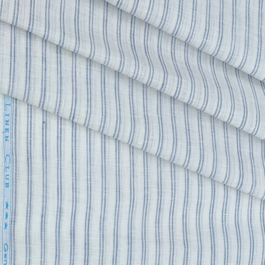 Shirt Fabric Linen Club Pure Linen Lining Colour Blue N White