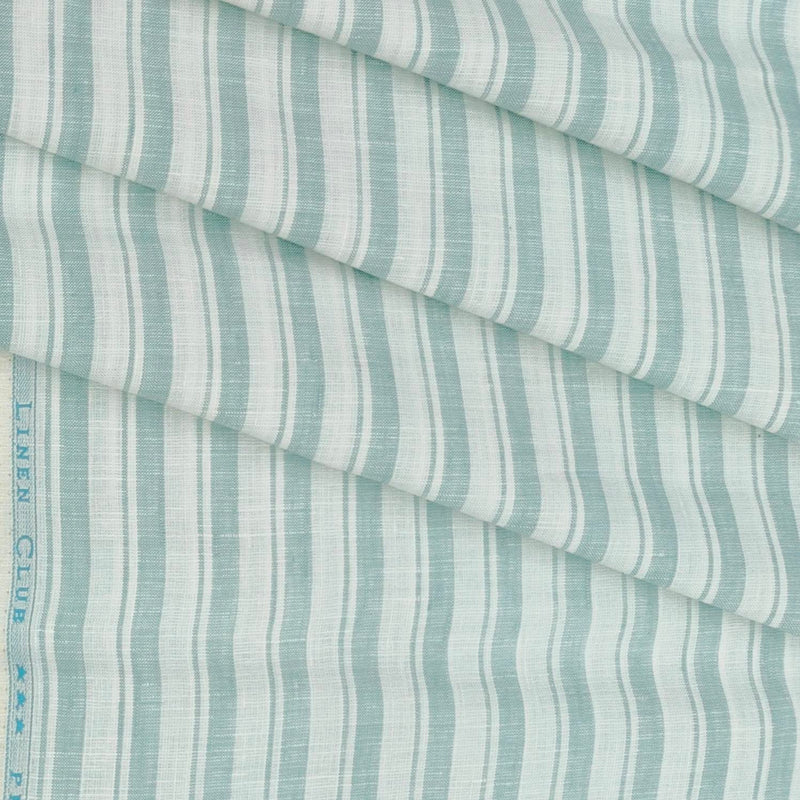 Shirt & Kurta Fabric Linen Club Linen Cotton Mix Broad Lining Colour Sea Green N White