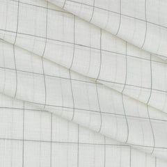 Shirt & Kurta Fabric Linen Club Linen Cotton Mix Broad Check Colour Brown N White