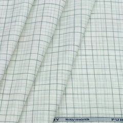 Shirt & Kurta Fabric Raymond Pure Linen Mix Check Colour Green N White