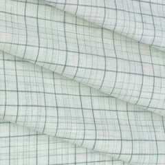 Shirt & Kurta Fabric Raymond Pure Linen Mix Check Colour Green N White