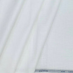 Shirt Fabric Raymond 130 LEA Pure Linen Plain Colour White