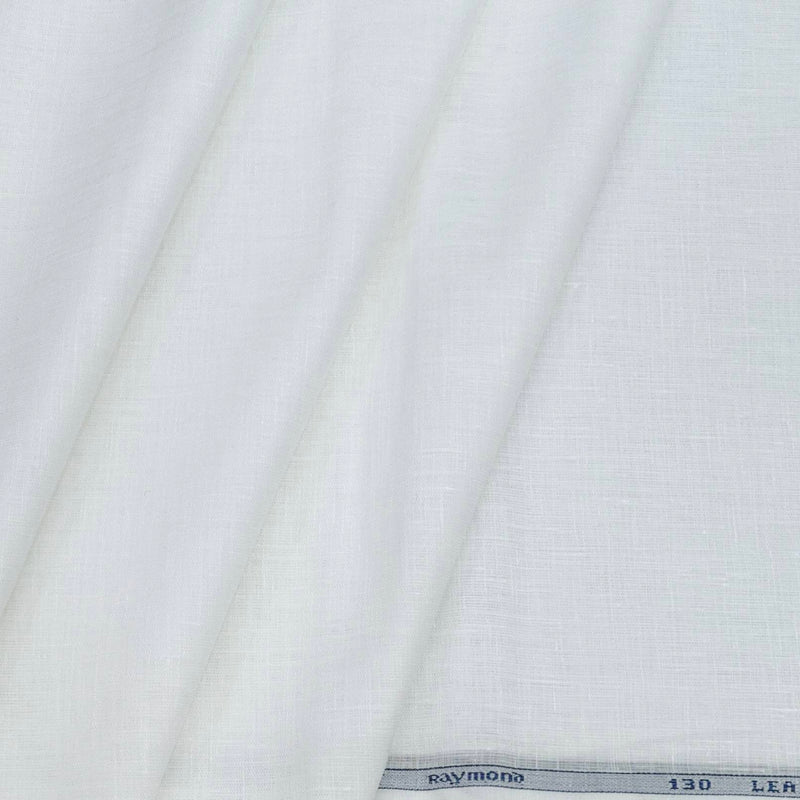 Shirt Fabric Raymond 130 LEA Pure Linen Plain Colour White