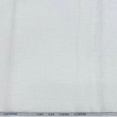 Shirt Fabric Raymond 130 LEA Pure Linen Plain Colour White