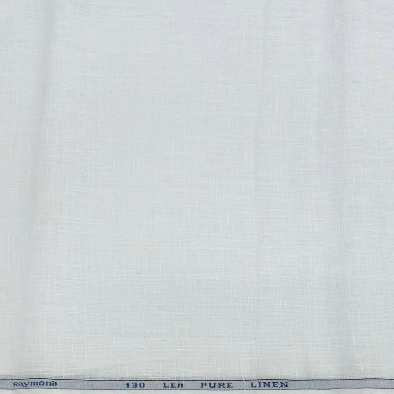 Shirt Fabric Raymond 130 LEA Pure Linen Plain Colour White