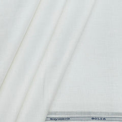 Shirt Fabric Raymond 80 LEA Pure Linen Plain Colour White