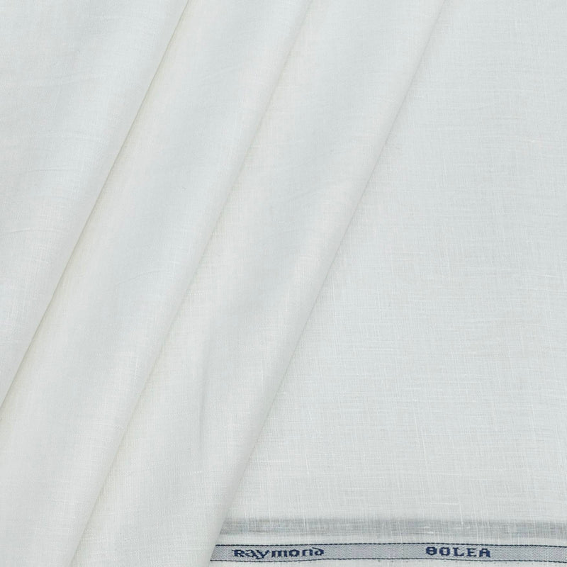 Shirt Fabric Raymond 80 LEA Pure Linen Plain Colour White