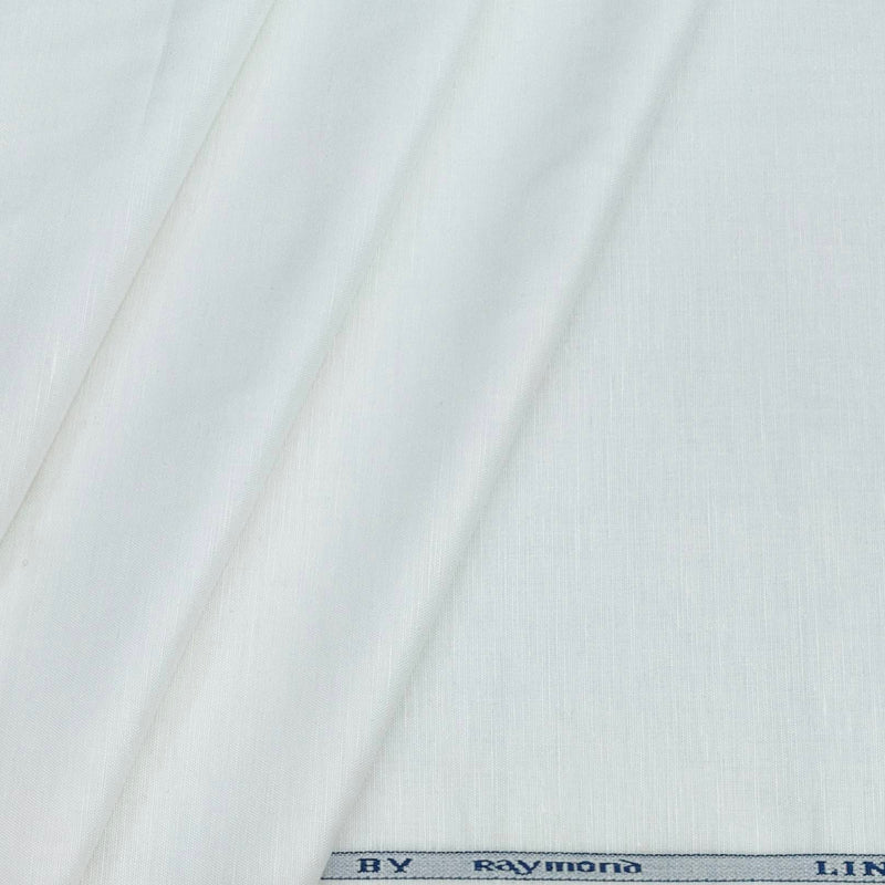 Shirt Fabric Raymond Linen Blended Plain Colour White