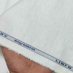 Shirt Fabric Raymond Linen Blended Plain Colour White