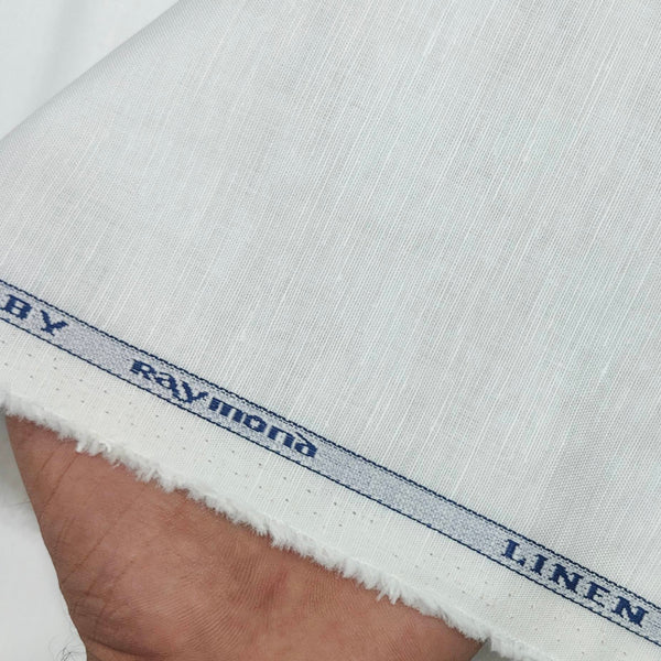 Shirt Fabric Raymond Linen Blended Plain Colour White
