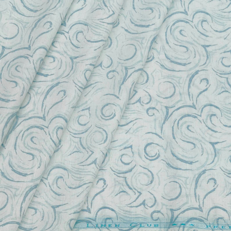Shirt & Kurta Fabric Linen Club Linen Blended Printed Colour Light Blue