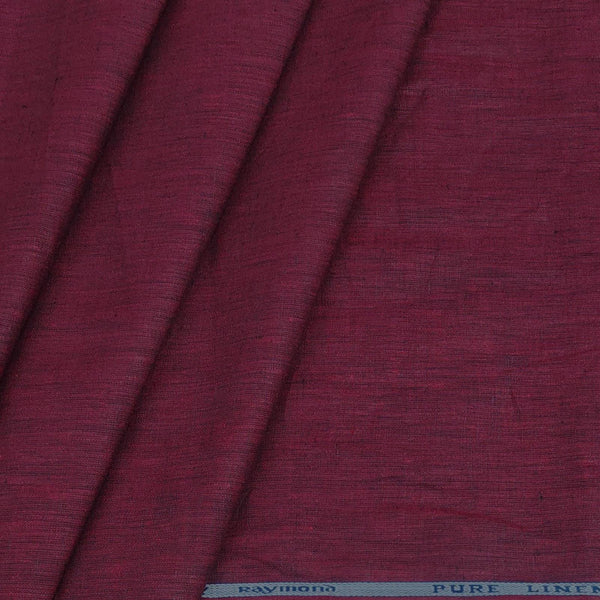 Shirt & Kurta Fabric Raymond Pure Linen Plain Colour Jam Red