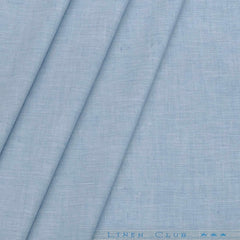 Shirt & Kurta Fabric Linen Club Linen Blended Plain Colour Light Blue