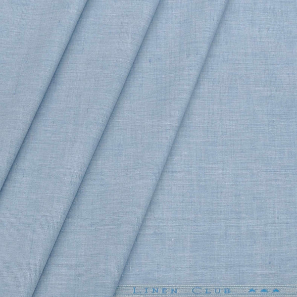 Shirt & Kurta Fabric Linen Club Linen Blended Plain Colour Light Blue