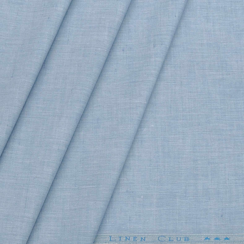 Shirt & Kurta Fabric Linen Club Linen Blended Plain Colour Light Blue