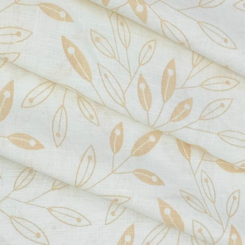 Shirt & Kurta Fabric Linen Club Linen Blended Printed Colour Brown N Off White