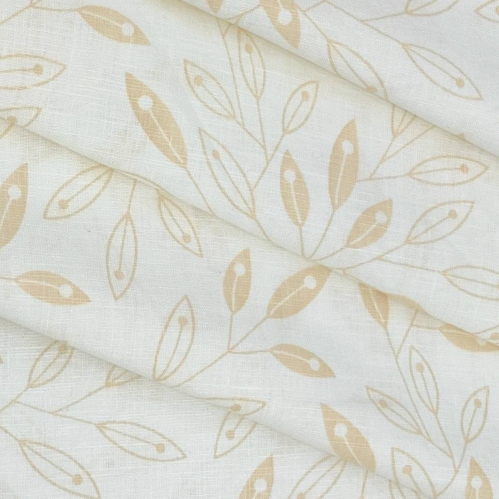 Shirt Fabric Linen Club Linen Blended Printed Colour Brown N Off White