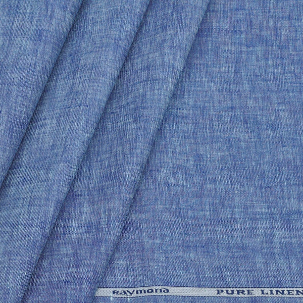 Shirt & Kurta Fabric Raymond Pure Linen Plain Colour Blue