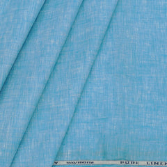 Shirt & Kurta Fabric Raymond Pure Linen Plain Colour Sky Blue