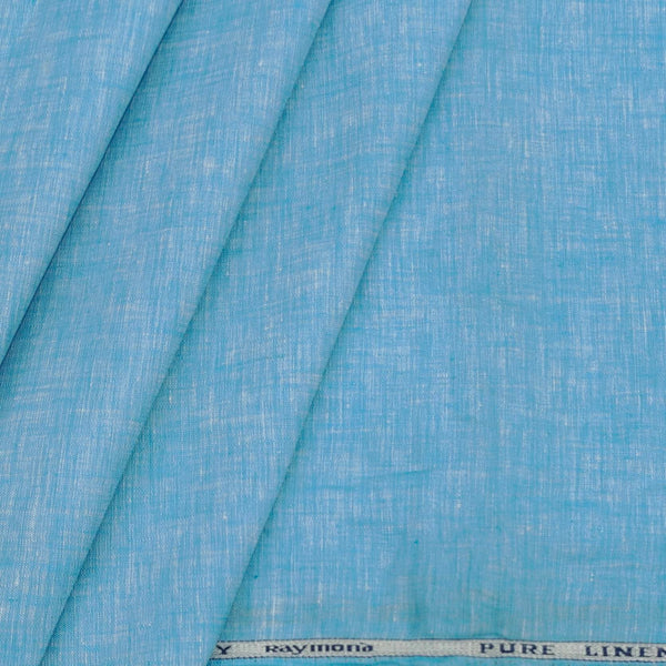 Shirt & Kurta Fabric Raymond Pure Linen Plain Colour Sky Blue