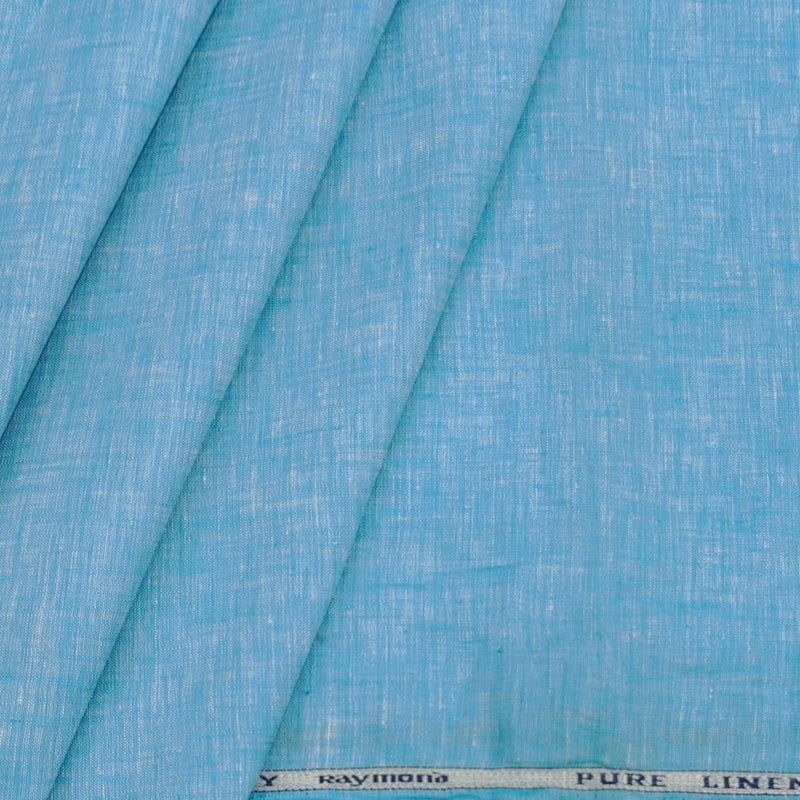 Shirt & Kurta Fabric Raymond Pure Linen Plain Colour Sky Blue