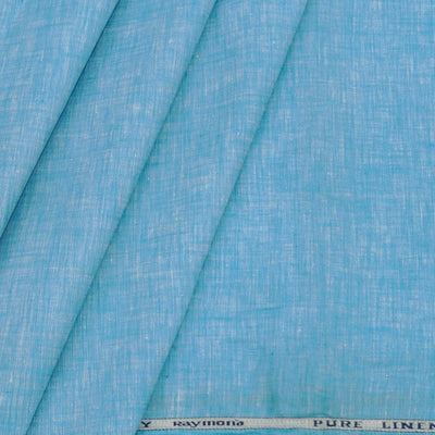 Shirt Fabric Raymond Pure Linen Plain Colour Sky Blue