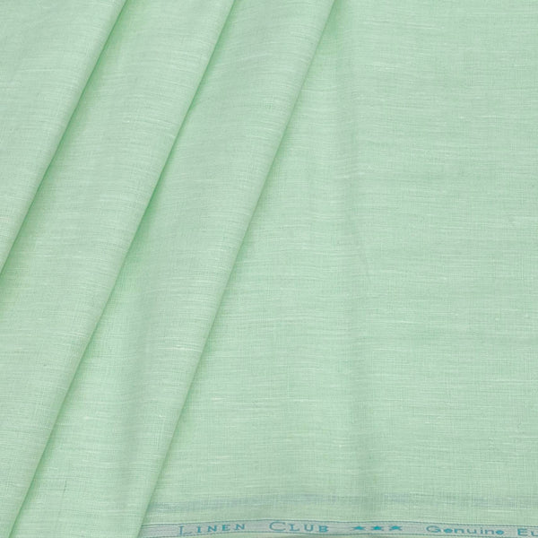 Shirt & Kurta Fabric Linen Club Pure Linen Plain Colour Mint Green