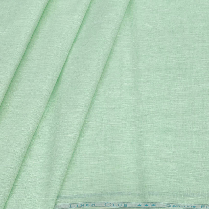 Shirt & Kurta Fabric Linen Club Pure Linen Plain Colour Mint Green