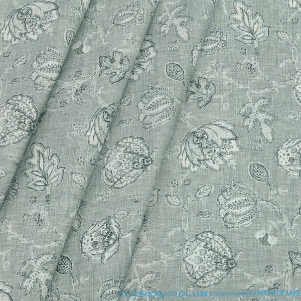 Shirt & Kurta Fabric Linen Club Pure Linen Printed Colour Light Grey