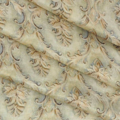 Shirt & Kurta Fabric Linen Club Pure Linen Printed Colour Cream