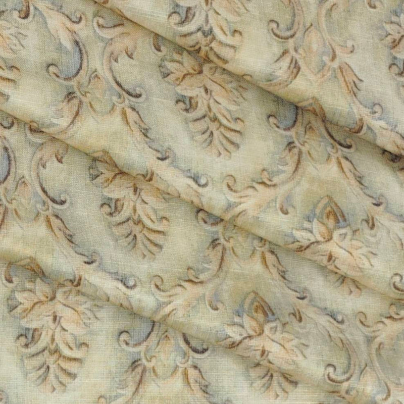 Shirt & Kurta Fabric Linen Club Pure Linen Printed Colour Cream