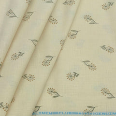 Shirt & Kurta Fabric Linen Club Pure Linen Printed Colour Beige