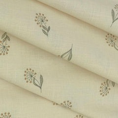 Shirt & Kurta Fabric Linen Club Pure Linen Printed Colour Beige