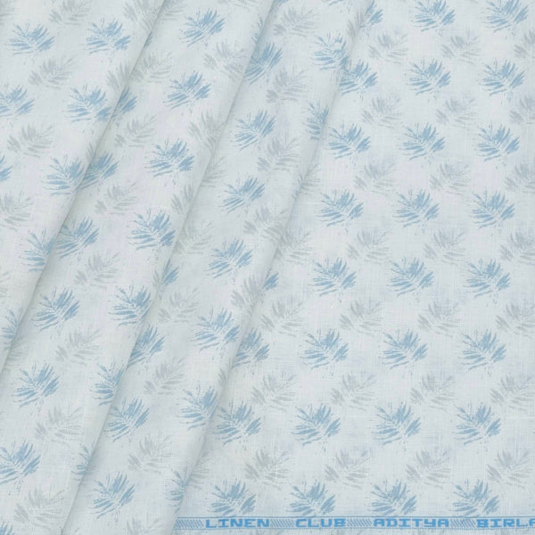Shirt & Kurta Fabric Linen Club Linen Blended Printed Colour Grey N White