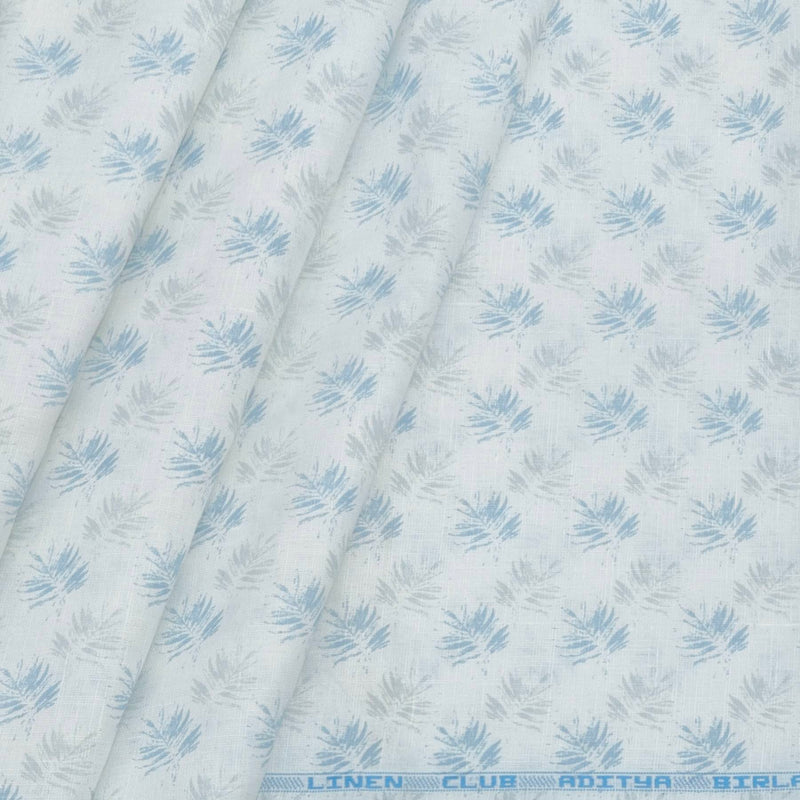 Shirt & Kurta Fabric Linen Club Linen Blended Printed Colour Grey N White