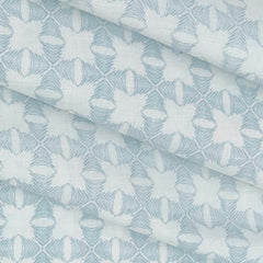 Shirt & Kurta Fabric Linen Club Linen Blended Printed Colour Light Blue N White