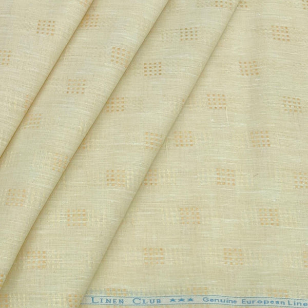 Shirt & Kurta Fabric Linen Club Pure Linen Printed Colour Light Beige