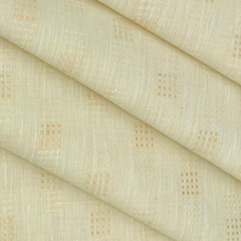 Shirt & Kurta Fabric Linen Club Pure Linen Printed Colour Light Beige